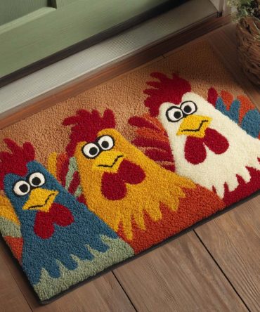 Charming Clucky Hen Doormat — Farmhouse Chicken Welcome Mat, Heavy-Duty Coir Front Door Rug For Barnyard Style & Porch Décor