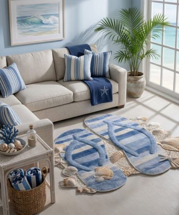 Coastal Breeze Sand Custom Rug - Sand-Toned Wave Shape, Outdoor/Indoor Beach Vibe, Uv-Resistant, Non-Slip For Patios