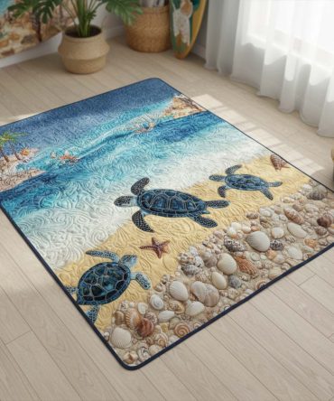 Coastal Charm Decorative Rug - Nautical Motif, Soft Durable Pile, Stain & Fade Resistant, Perfect For Beach Houses & Living Rooms