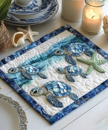 Coastal Breeze Quilted Dining Placemat — Nautical Table Decor, Heat-Resistant & Machine-Washable Accent for Seaside Homes