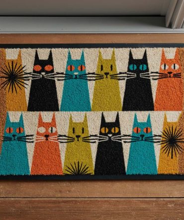 Color Cats Playful Doormat — Vibrant Cat Art Welcome Rug, Indoor/Outdoor Durability, Fade-Resistant Surface With Non-Slip Backing For Pet Homes