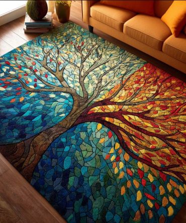 Color Symphony Designer Rug — Harmonious Multicolor Area Rug For Dining Room, Living Space & Studio; Durable Low-Pile, Fade-Resistant Finish