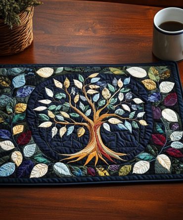 Bright Circle Tree Quilted Placemat — Colorful, Playful Dining Accent, Insulated & Machine-Washable For Kids’ Meals, Holiday Tables, Everyday Use