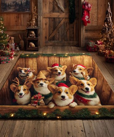 Charming Corgi Decorative Area Rug — Soft Accent Carpet For Entryway & Living Space, Non-Slip, Easy Care, Fade-Resistant