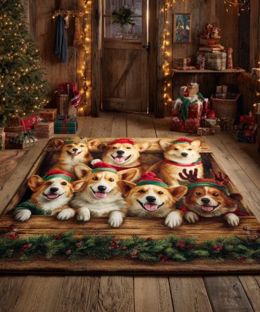 Fairytale Corgi Wonderland Rug — Whimsical Accent Carpet For Nursery & Living Areas, Plush, Anti-Slip, Fade-Resistant