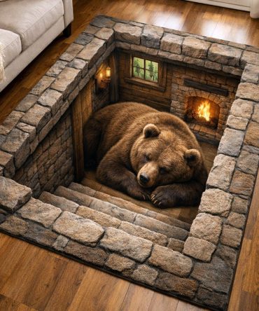 Cozy Bear Plush Area Rug — Adorable Kids' & Nursery Rug, Super-Soft Pile, Non-Skid Backing, Pet And Child Friendly