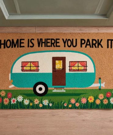 Retro Cozy Camper Welcome Mat — Durable Outdoor/Indoor Doormat For Rv, Porch & Home Entry , Weather-Resistant, Non-Slip Accent Rug