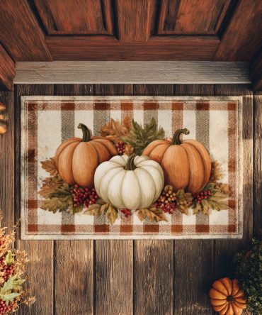 Cozy Fall Welcome Mat — Warm Autumn Doormat For Porch & Entryway, Weather-Resistant Surface With Non-Slip Backing, Easy-Clean Design