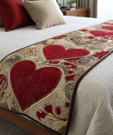 Cozy Quilted Bed Runner For Queen & King Beds - Plush Warm Bed Scarf For Soft Layered Bedding, Decorative Throw, Machine-Washable