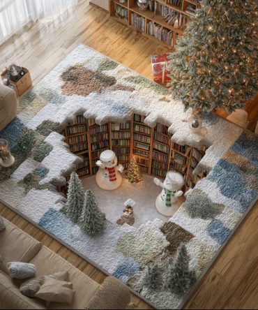 Glacier Blue Plush Area Rug — Cool-Toned Contemporary Accent Rug For Living Room, Bedroom & Coastal Or Modern Interiors, Soft Low-Pile