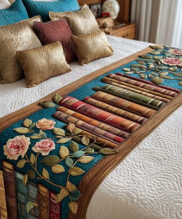 Cozy Pages Quilted Bed Runner Accent — Soft Reversible Bed Scarf For Warm Layering, Machine-Friendly Care