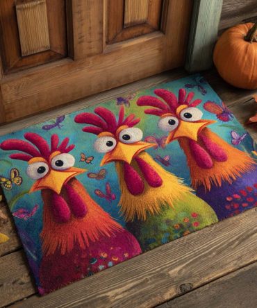 Playful Rooster Welcome Mat — Durable Outdoor Doormat With Bold Farmhouse Graphics, Weather-Resistant & Non-Slip For Porch Entry