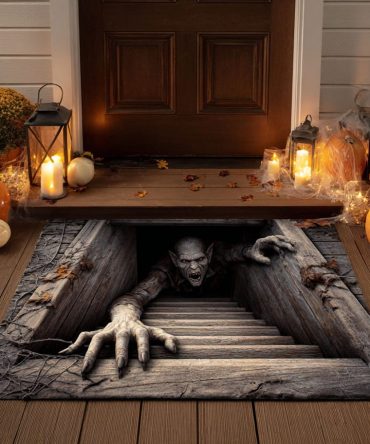 Creeping Ghoul Halloween Welcome Mat — Heavy-Duty Spooky Door Mat With Non-Skid Backing For Porch, Entryway & Seasonal Decor