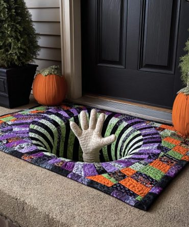 Creepy Crawl Escape Halloween Doormat — Bug & Critter Themed Entrance Mat, Durable Outdoor/Indoor Non-Slip Welcome Rug