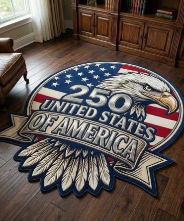 Custom Crest Eagle Shaped Rug - Premium Custom-Shape Accent For Office, Entryway & Man Cave, Durable Low-Pile, Non-Slip Backing