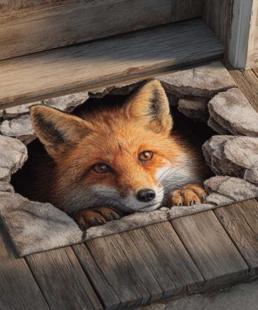 Curious Fox Peek Door Mat – Whimsical Woodland Welcome Rug, Durable Non-Slip Entrance Mat With Playful Fox Design For Homes