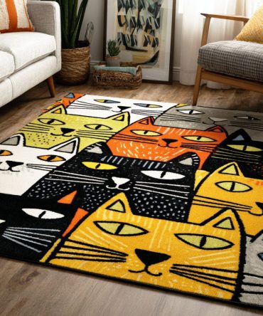 Playful Cat Whiskers Area Rug – Soft, Durable Accent Rug For Living Room, Nursery & Pet-Friendly Spaces