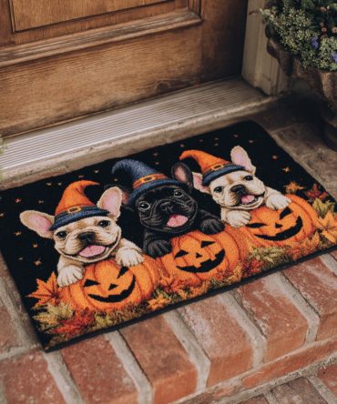 Cute French Bulldog Welcome Mat — Adorable Pet Lover Doormat, Durable Weather-Resistant Surface With Non-Slip Backing For Doorstep Charm