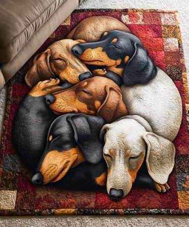 Dachshund Haven Decorative Rug – Cute Canine Accent Rug For Living Room, Nursery, And Pet-Friendly Homes