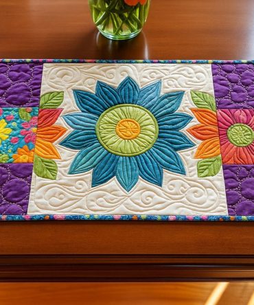 Bright Sunlit Floral Quilted Placemat for Dining Table — Premium Decorative Table Mat for Kitchen & Entertaining, Perfect for Gifts & Seasonal Tables