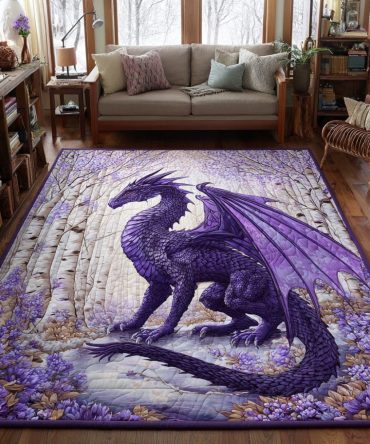 Dark Scale Geometric Rug – Gothic-Influenced Scale Pattern Area Rug For Dramatic Living Rooms, Studios & Bedrooms