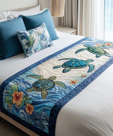 Daydream Drifter Quilted Bed Runner - Soft Pastel Boho Bed Scarf, Lightweight Cotton Layer To Refresh Queen & King Beds