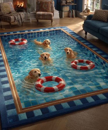 Lifelike Golden Retriever Area Rug — Soft, Durable Pet-Themed Accent Rug For Dog Lovers, Living Room, Nursery & Entryway