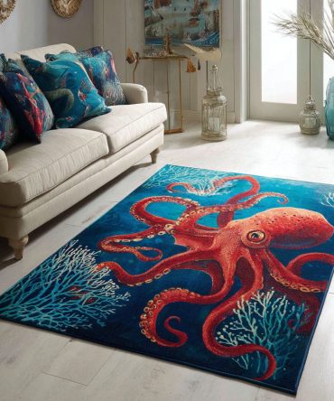 Deep Sea Guardian Ocean Rug — Majestic Marine Protector Design, Soft Durable Area Rug For Coastal, Nautical & Beach Homes