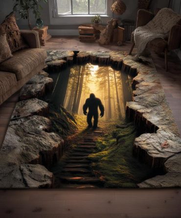 Wilderness Forest Area Rug — Rustic Deep-Woods Accent Rug With Rich Earth Tones, Durable Low-Pile For Cabin, Living Room & Entry