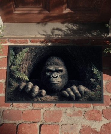 Deepwood Bigfoot Gaze Welcome Mat — Woodland-Themed Door Rug With Sasquatch Silhouette, Durable Indoor/Outdoor Mat, Non-Slip Design