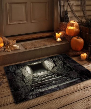 Descent Abyss Statement Doormat — Bold Geometric Welcome Rug, Durable Outdoor/Indoor Surface, Weather-Resistant And Anti-Slip For Modern Homes