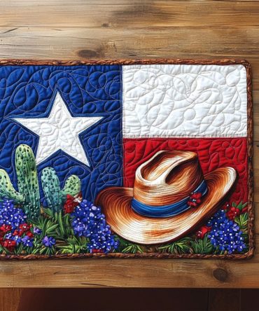 Desert Bloom Quilted Dining Placemat — Earthy Floral Washable Table Mat with Subtle Bloom Motif, Durable & Protective for Everyday Use