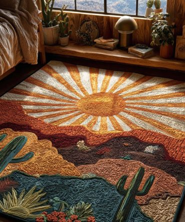 Desert Dawn Glow Accent Rug — Subtle Luminous Accents Southwestern Area Rug, Soft Low-Pile Texture With Durable, Easy-Care Fibers