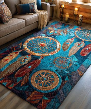 Desert Dream Serape Rug — Boho Desert Pattern Area Rug With Soft Low-Pile, Stain-Resistant Fibers & Vintage-Inspired Palette For Living Rooms