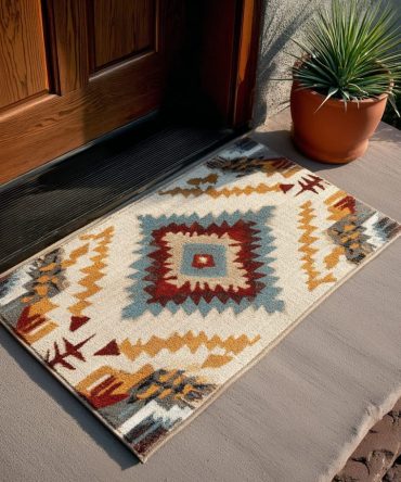 Desert Path Entrance Rug — Minimalist Southwestern Welcome Mat, Durable Indoor/Outdoor Doormat For Stylish Porches And Modern Homes