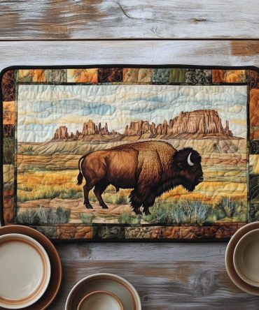 Desert-Inspired Quilted Placemat — Earth-Tone Dining Mat with Durable Quilting, Heat-Resistant & Machine-Washable, Ideal for Casual Tables