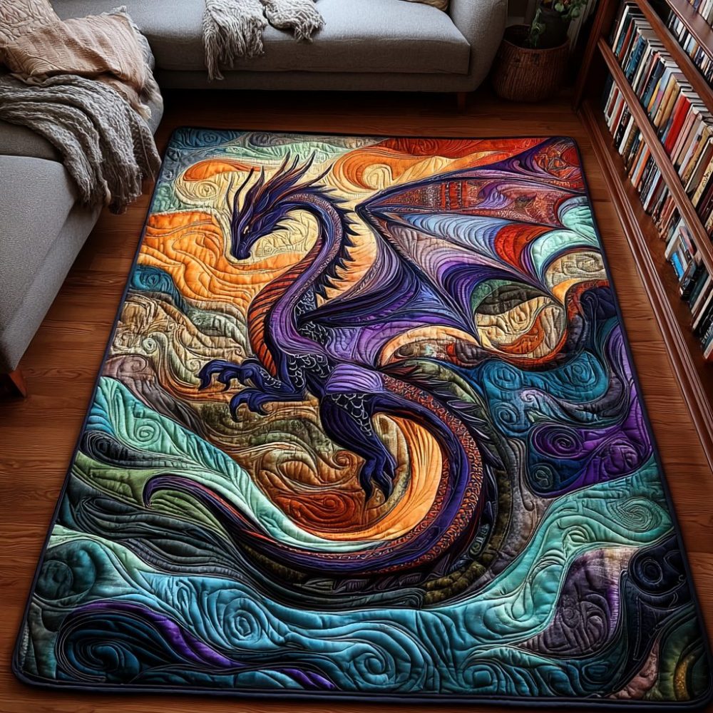 Dragon Crown Luxe Area Rug — Regal Dragon Motif Accent Rug For Bedroom Or Study, Premium Low-Pile, Stain-Resistant Floor Decor