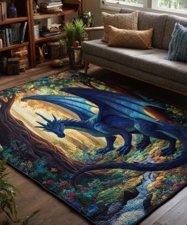 Majestic Dragon Art Area Rug For Living Room & Bedroom — Ultra-Soft Durable Polyfiber Accent Rug, Non-Slip Backing, Statement Floor Decor