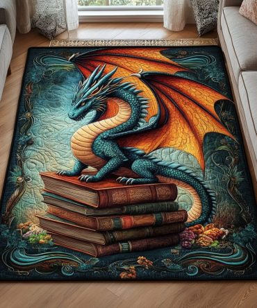 Dragon Stone Rug Collection — Rug With Stone-Textured Dragon Artwork, Durable Indoor Accent, Non-Slip Backing, Great For Entryway & Living Areas