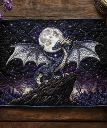 Dragon Whisper Quilted Placemat — Mythic Design Table Accent, Sturdy Quilting, Unique Gift For Fantasy & Oriental-Themed Dining Spaces