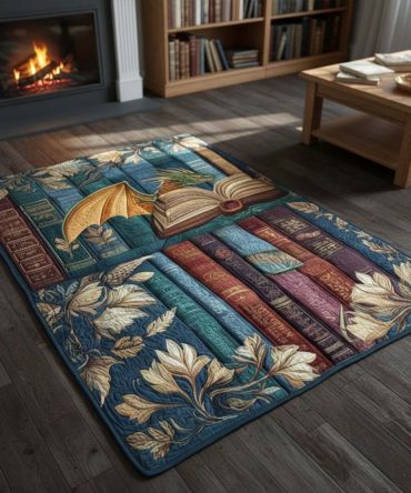 Dragon Of Lore Illustrated Area Rug — Hand-Illustrated Fantasy Dragon Accent Rug For Living Rooms, Statement Mythic Decor
