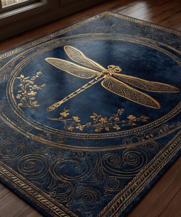 Dragonfly Harmony Soft Area Rug — Balanced Botanical Design, Plush Texture & Non-Slip Base For Family Rooms, Bedrooms & Cozy Corners