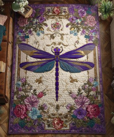 Serene Dragonfly Haven Accent Rug — Luxe Soft Area Rug For Living Room & Bedroom, Floral Motif, Stain-Resistant Low-Profile