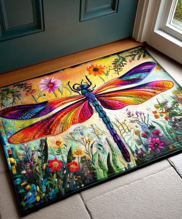 Dragonfly Spirit Decorative Doormat — Nature-Inspired Outdoor Welcome Mat, Durable Non-Slip Entry Rug For Porch & Patio