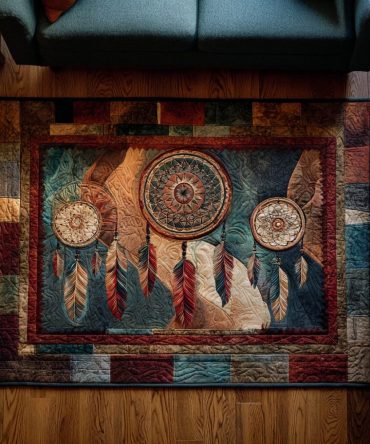 Bohemian Dreamcatcher Peace Accent Rug - Plush Low-Pile Decorative Area Rug For Living Room, Bedroom & Meditation Space, Durable