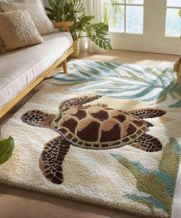 Coastal Driftwood Dreamer Area Rug - Neutral Beach-Inspired Low-Pile Accent Rug For Living Room, Bedroom & Sunroom, Durable & Easy-Care