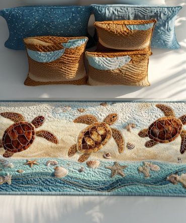 Driftwood Walker Quilted Bed Runner – Nautical Rustic Accent For Bedroom, Durable Cotton Blend For Queen & King Beds