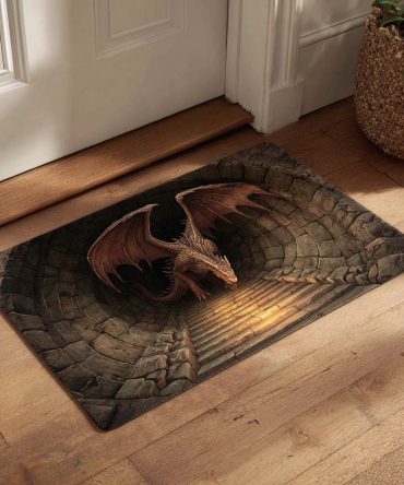 Gothic Flame Welcome Mat - Heavy-Duty Outdoor/Indoor Doormat With Dramatic Fire Art, Weatherproof Fibers & Non-Slip Backing For Porch Entry