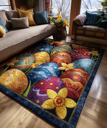 Easter Bloom Story Floral Area Rug — Spring Floral Accent Rug For Entryway Or Living Room, Soft Pile, Colorfast & Easy-Care Seasonal Decor