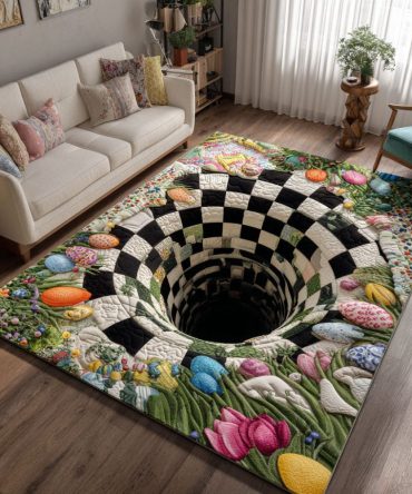 Garden Trail Easter Egg Area Rug — Whimsical Pathway Design In Pastels For Entryways, Halls & Seasonal Spring Styling